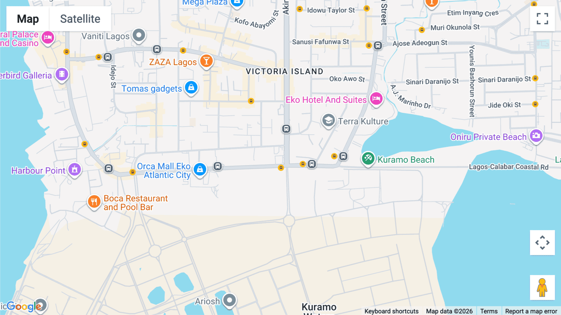 Click for interative map of Number One Lagos, 6th Floor, 1 Akin Adesola Street, Victoria Island, Lagos