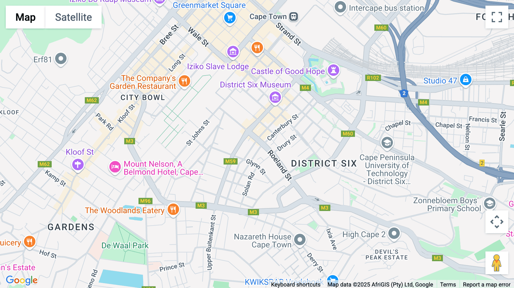 Click for interative map of 62 Roeland Street, Gardens, Cape Town, South Africa, Cape Town