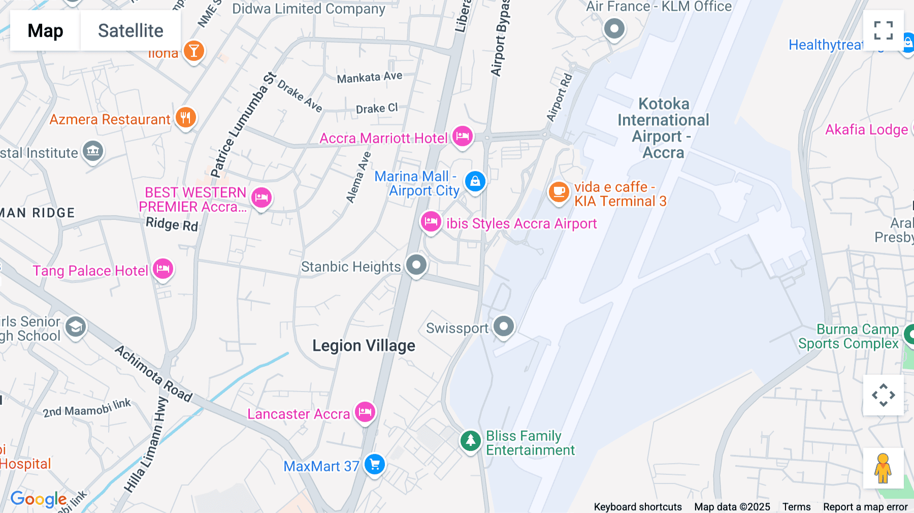 Click for interative map of One Airport Square, Opposite Kotoka International Airport, Accra Ghana, Accra