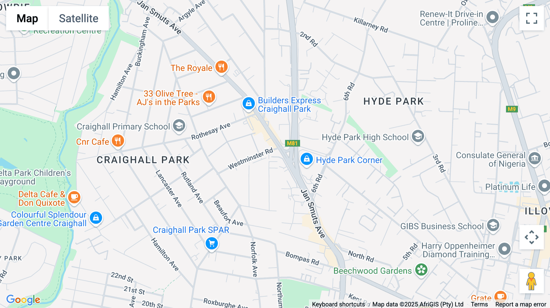 Click for interative map of Albury Office Park, Magalieszicht Avenue (Cnr Jan Smuts and Albury), Hyde Park, Johannesburg