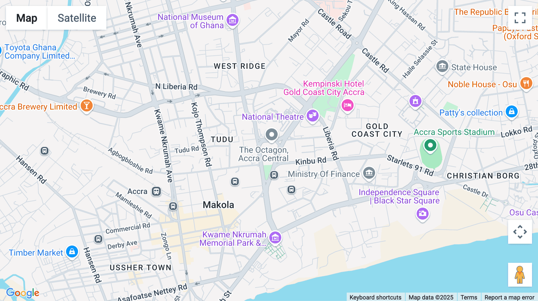 Click for interative map of The Octagon, Barnes Road, Accra Central, Accra