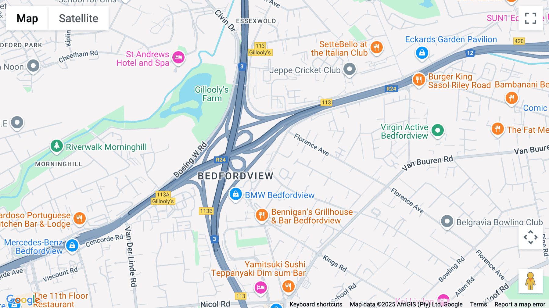Click for interative map of AMR Office Park, 3Concorde road, Bedfordview, Johannesburg