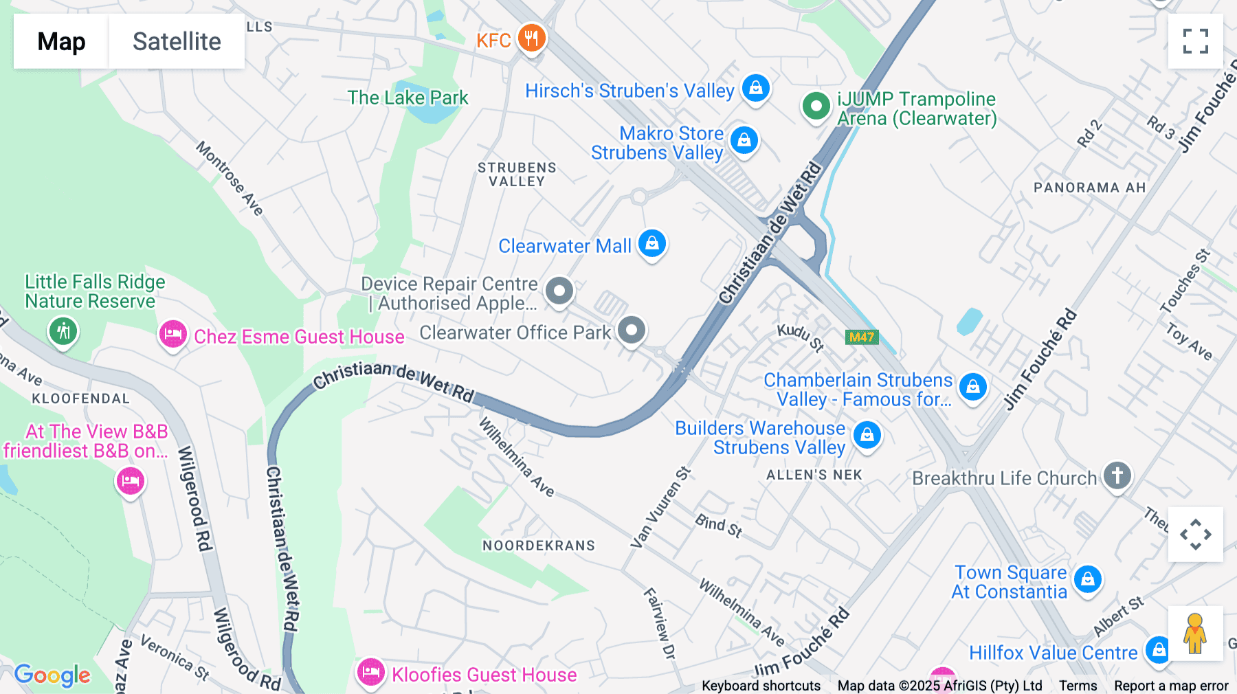 Click for interative map of Clearwater Office Park, Building 3, Ground floor, Millenium Road & Christiaan de Wet Road, West Rand, Johannesburg