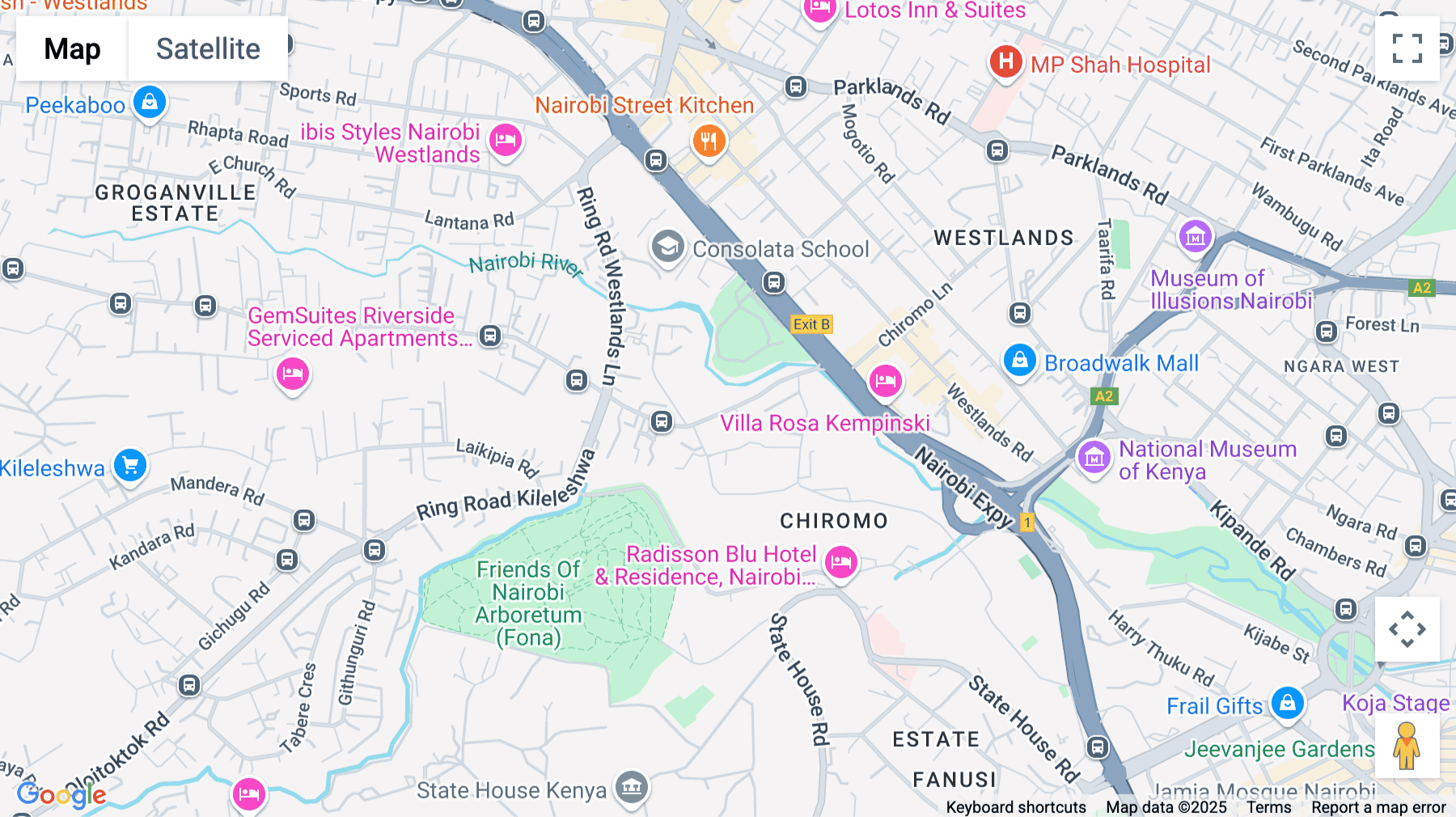 Click for interative map of Keystone Park, 95 Riverside Drive, Westlands, Nairobi, Nairobi