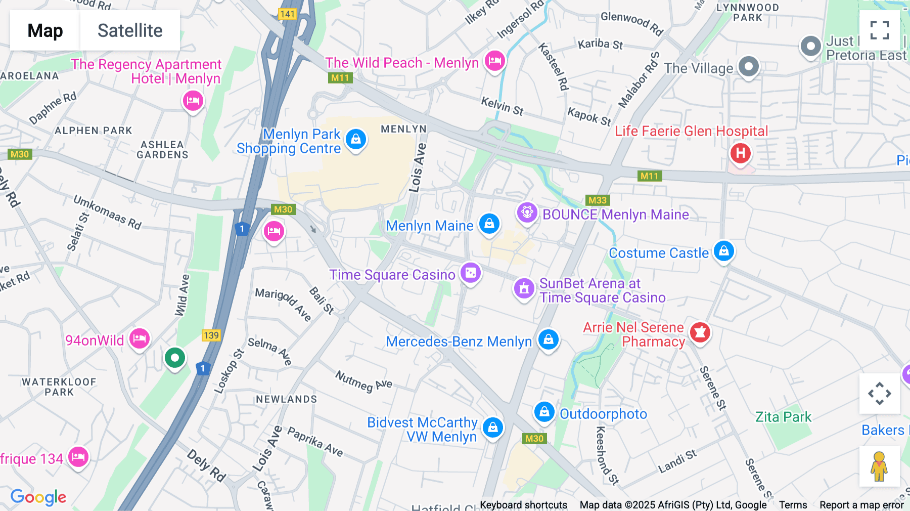 Click for interative map of Corobay Corner Building A, Corner of Corobay and Aramist (Entrance on Dallas Avenue), Waterkloof Glen, Menlyn, Pretoria