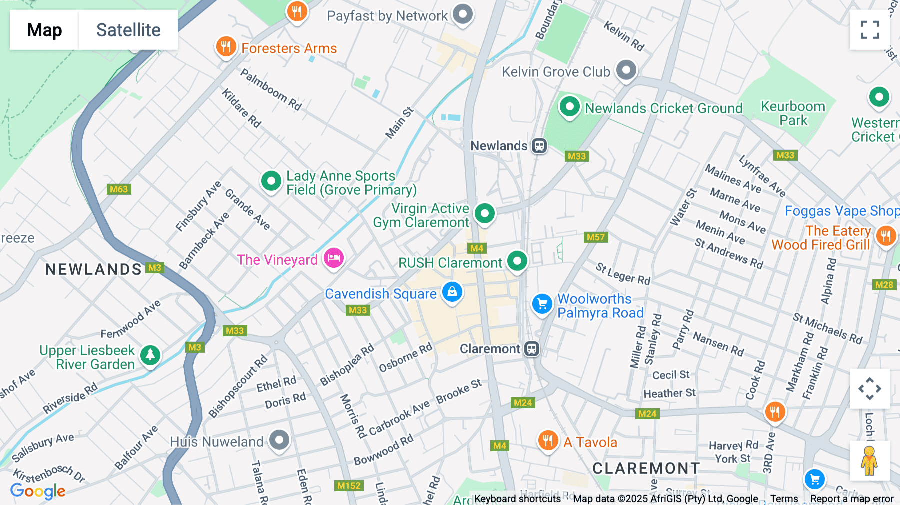 Click for interative map of 21 Dreyer Street, Claremont, Cape Town