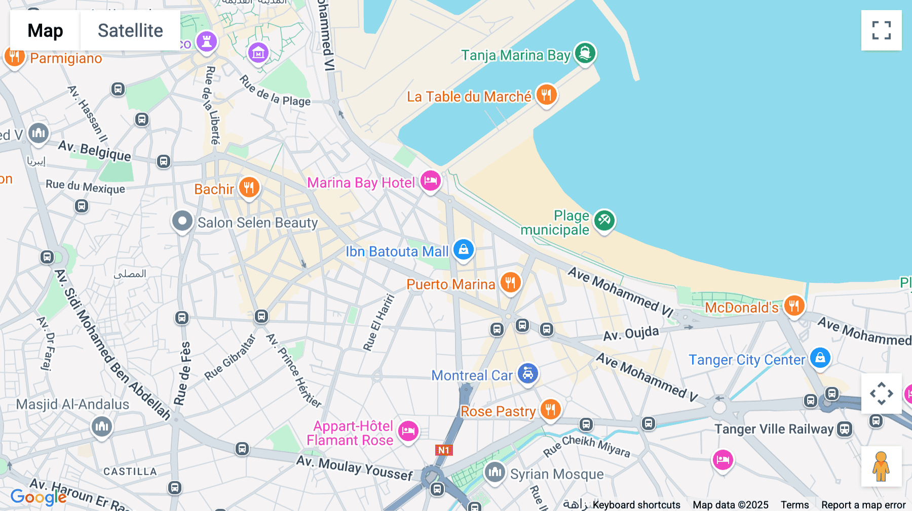 Click for interative map of Ibn Batouta Mall, Avenue Youssef Ben tachfine, Tangier