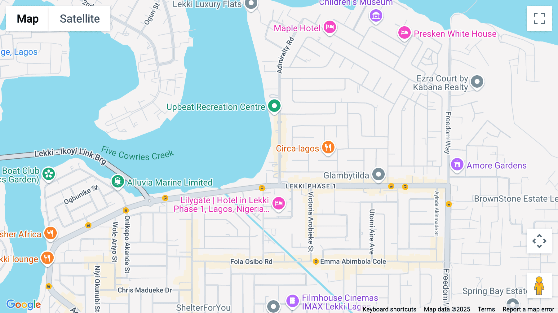Click for interative map of The Waterside, 5 Admiralty Road, Lagos