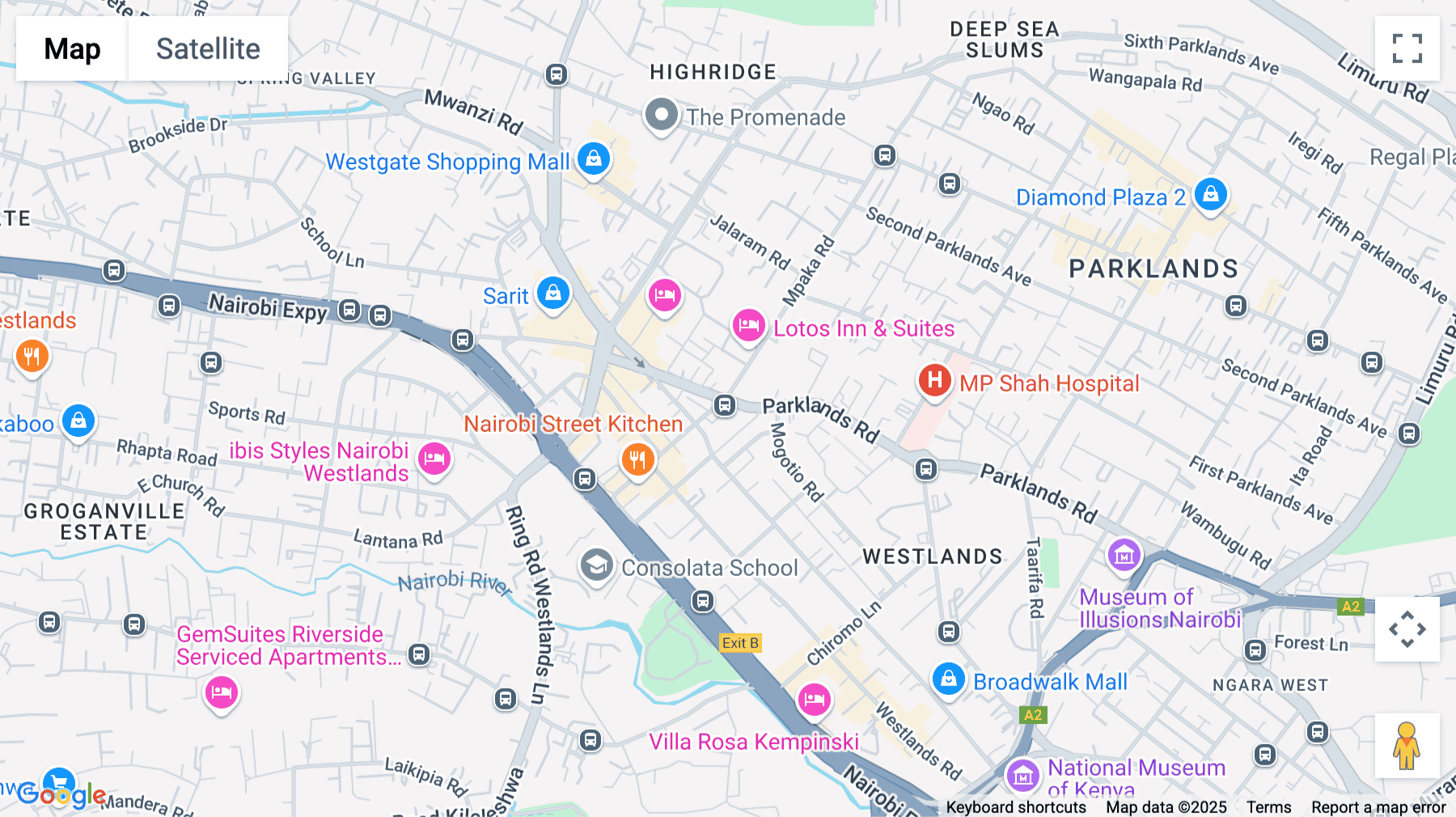 Click for interative map of Fedha Plaza, Mpaka Road, Westlands, P.O BOX 66162, Nairobi