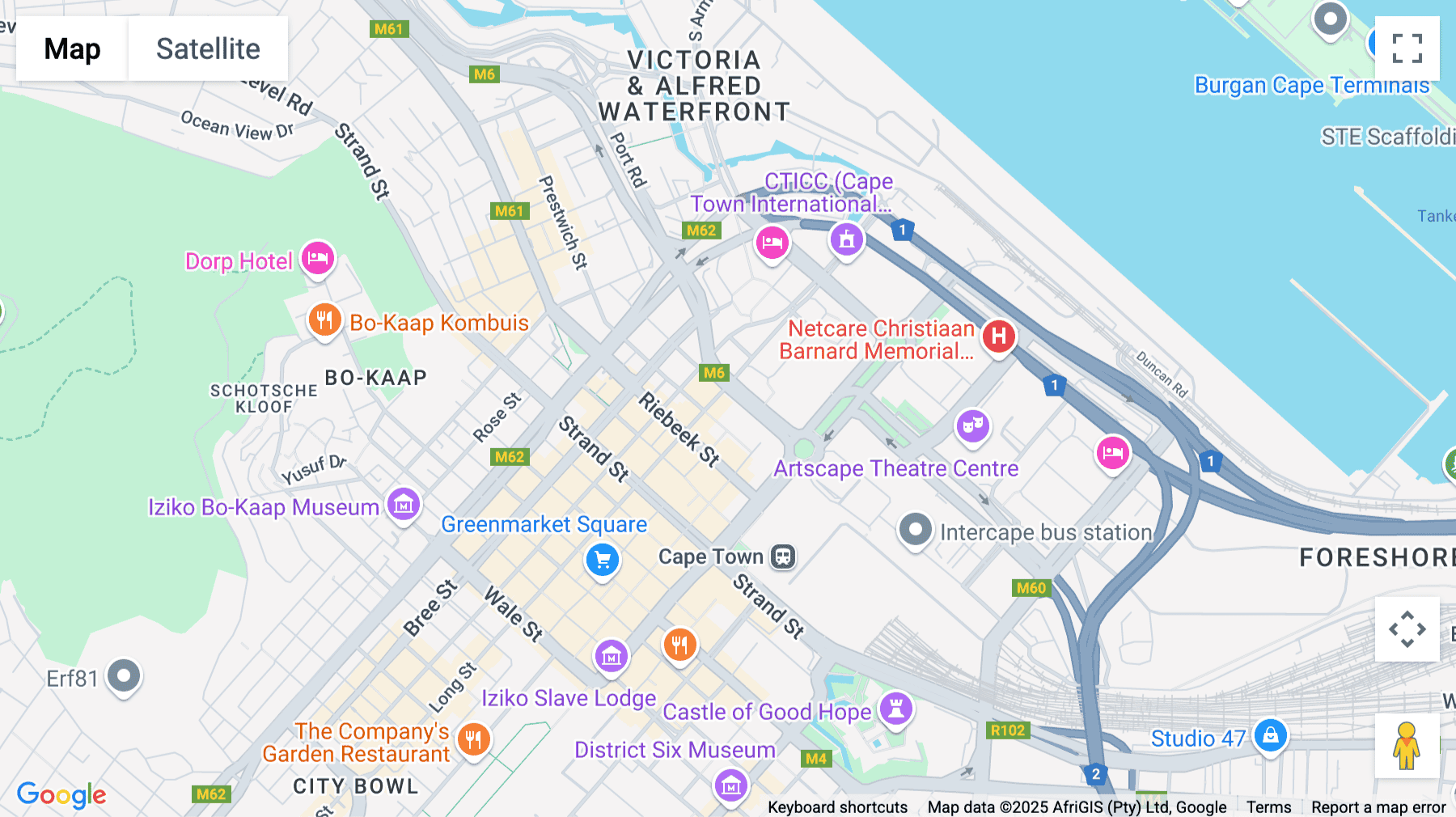 Click for interative map of Cape Town City Centre, Cape Town