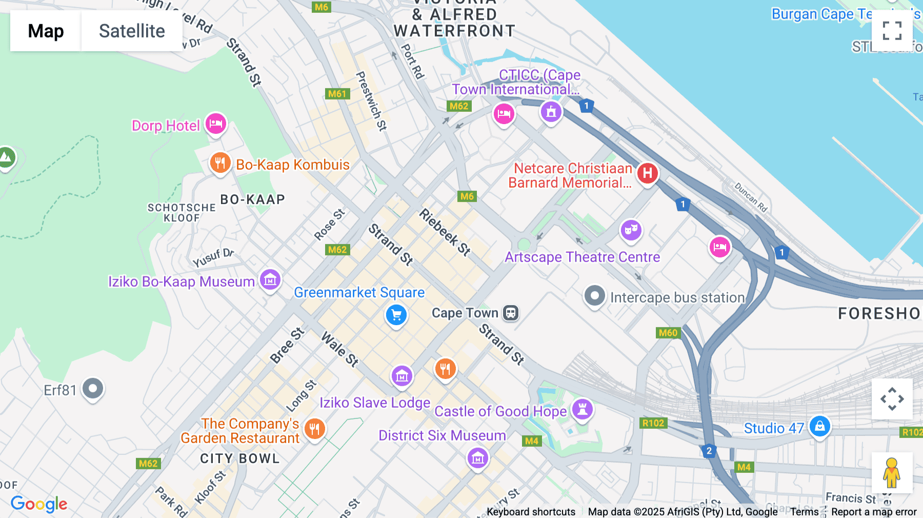 Click for interative map of Atterbury House, 9 Lower Burg Street, 30th Floor, Cape Town