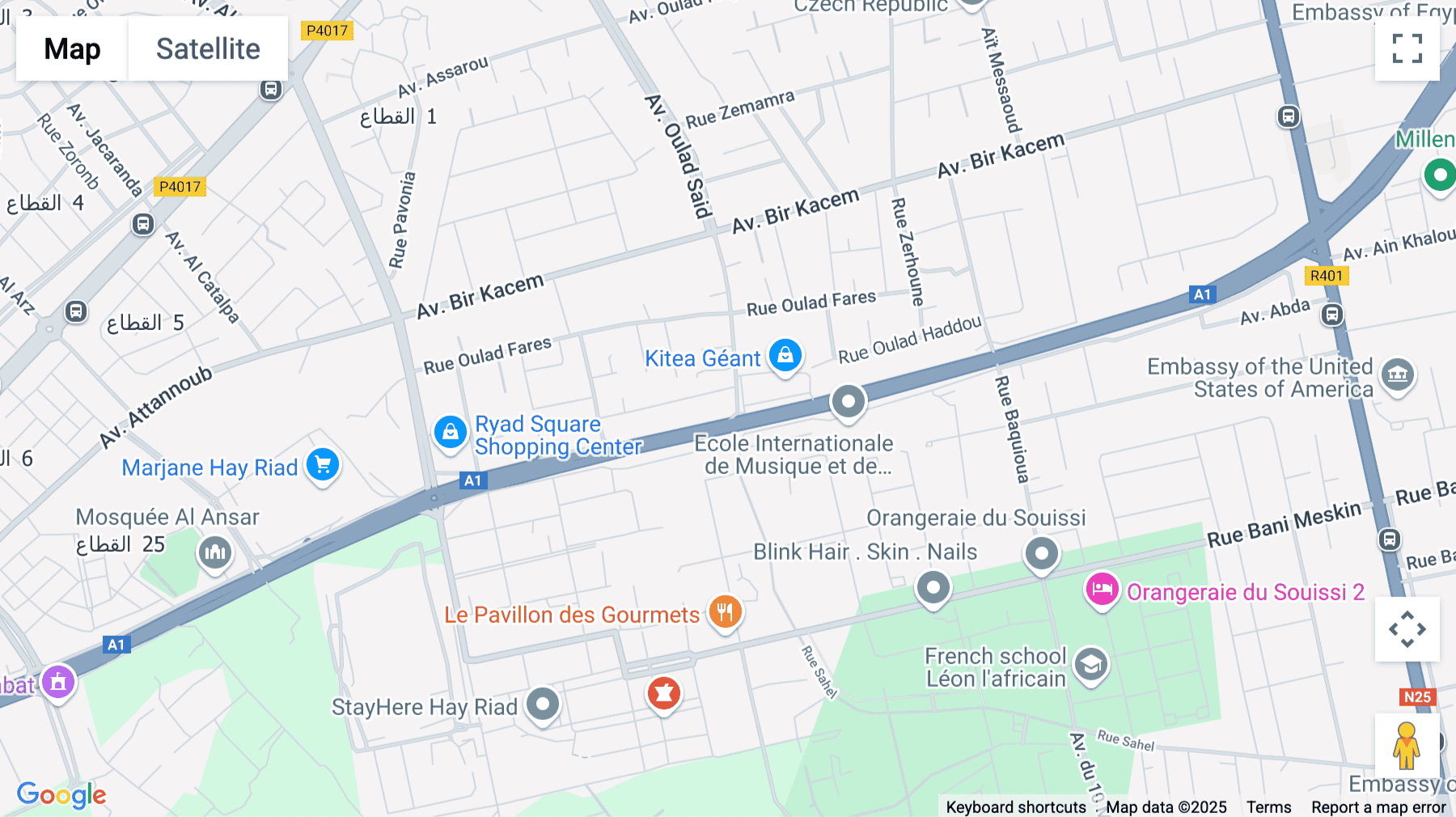 Click for interative map of Spaces Building, La Rocade, Rabat