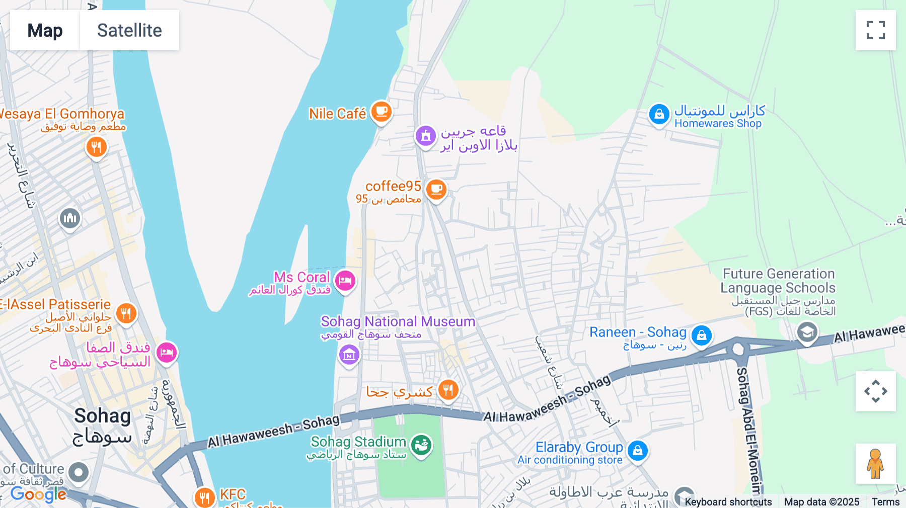 Click for interative map of Nour El-Islam (El-Teraa El-Mardoma), Near of University Hospital, Sohag, Sohag Governorate, Sohag