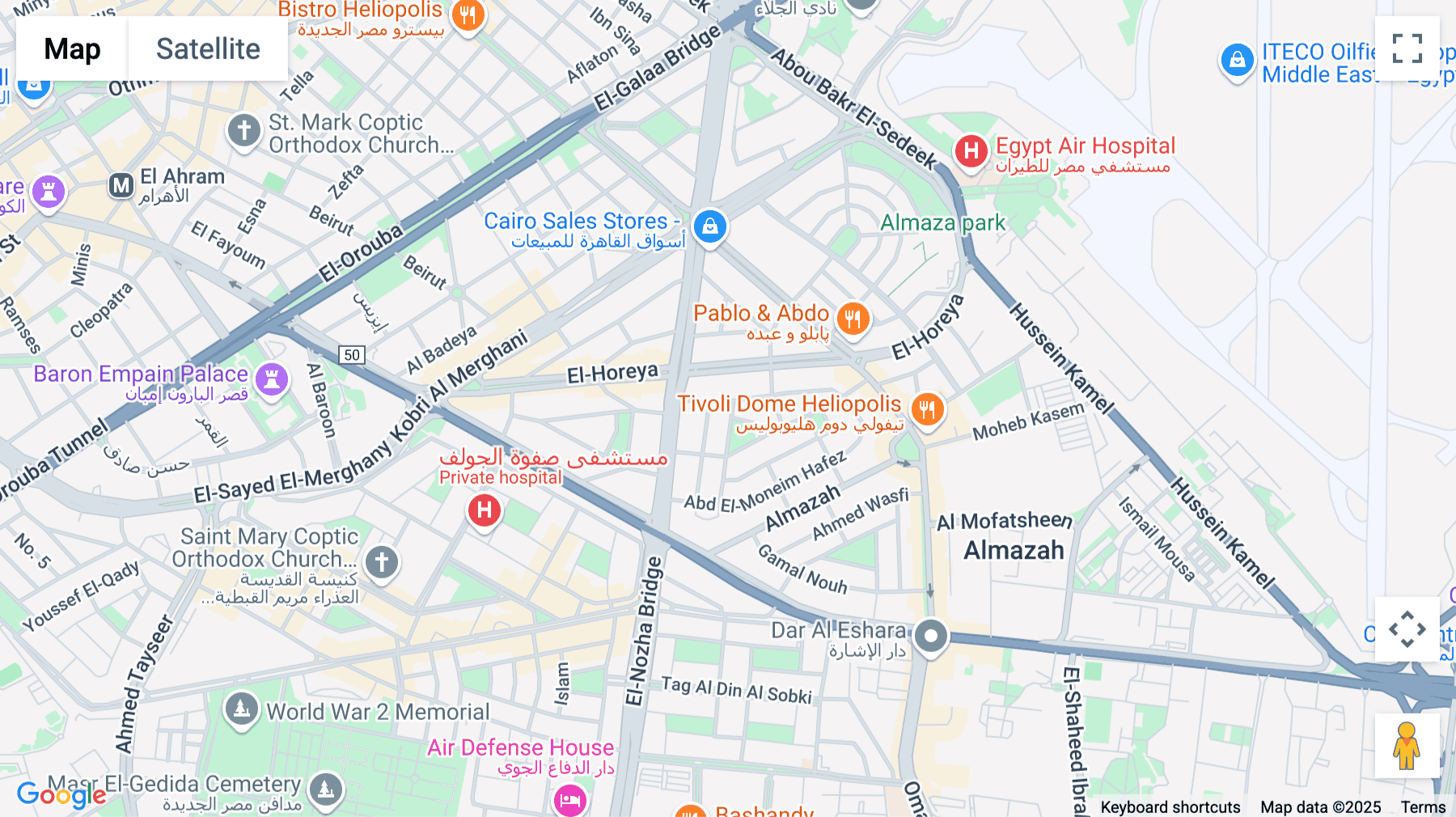 Click for interative map of 9 Abd El Moneim Ismail Street, Almaza, Heliopolis, Cairo