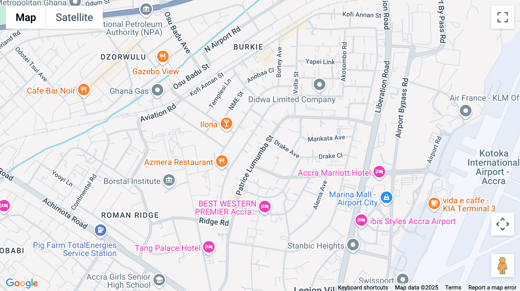 Click for interative map of 35 Patrice Lumumba Street, Accra