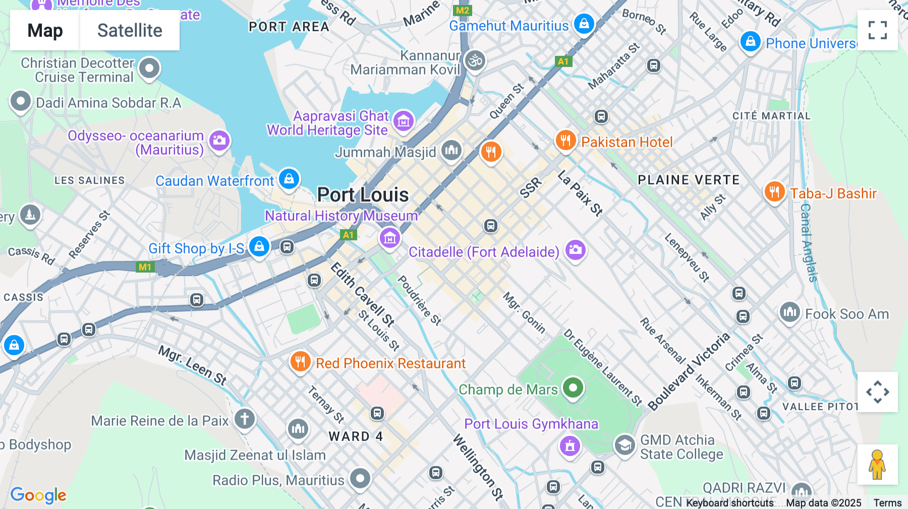 Click for interative map of 37 Sir William Newton Street, Port Louis