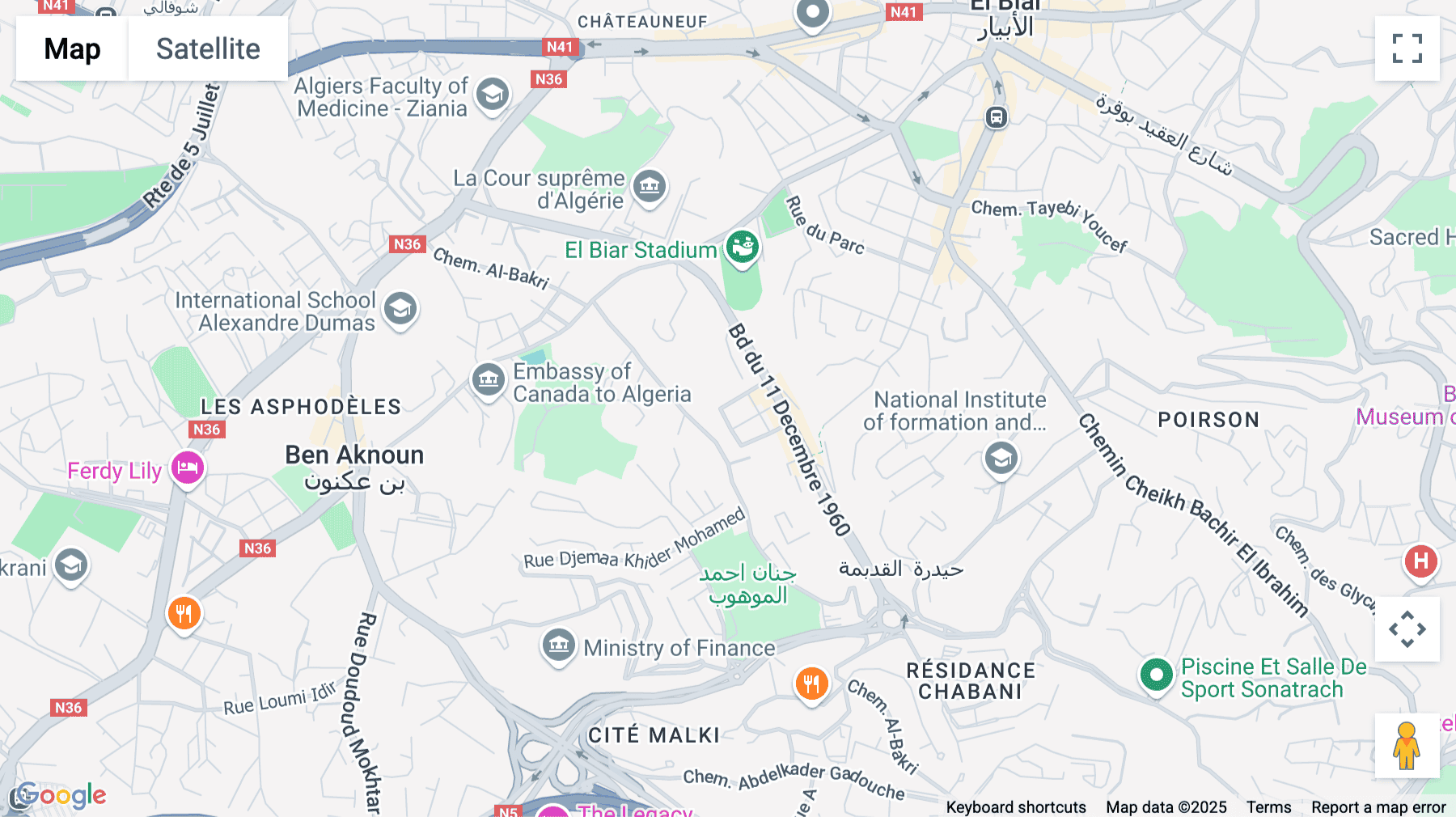 Click for interative map of Boulevard du 11 Décembre, Val Hydra, Algiers