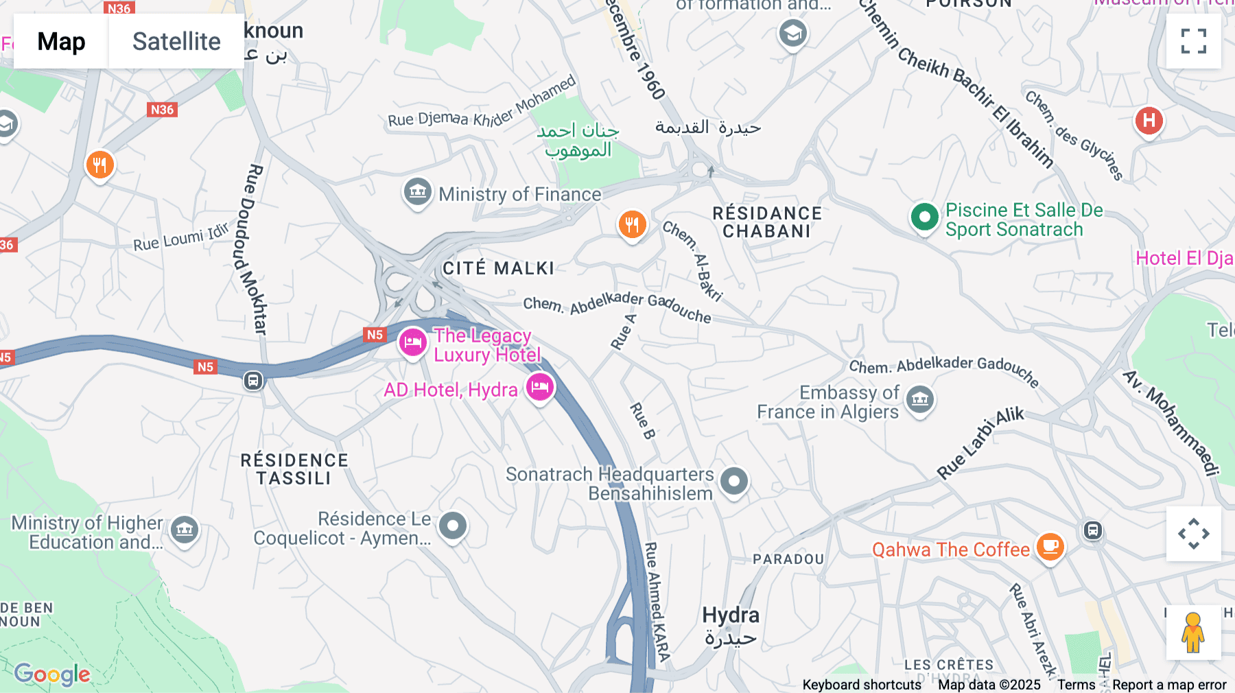 Click for interative map of Cite 62 logements SARL, El Bunyan Boursas, Bunyan Hydra, Algiers