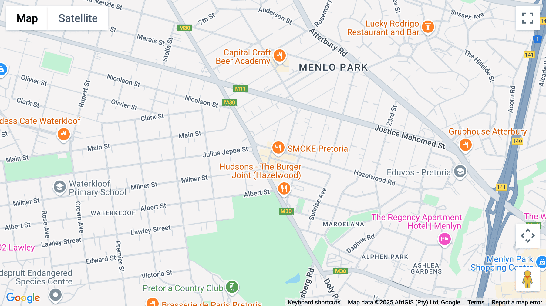 Click for interative map of 11 Hazelwood Road, 1st Floor, Hazelwood, Pretoria