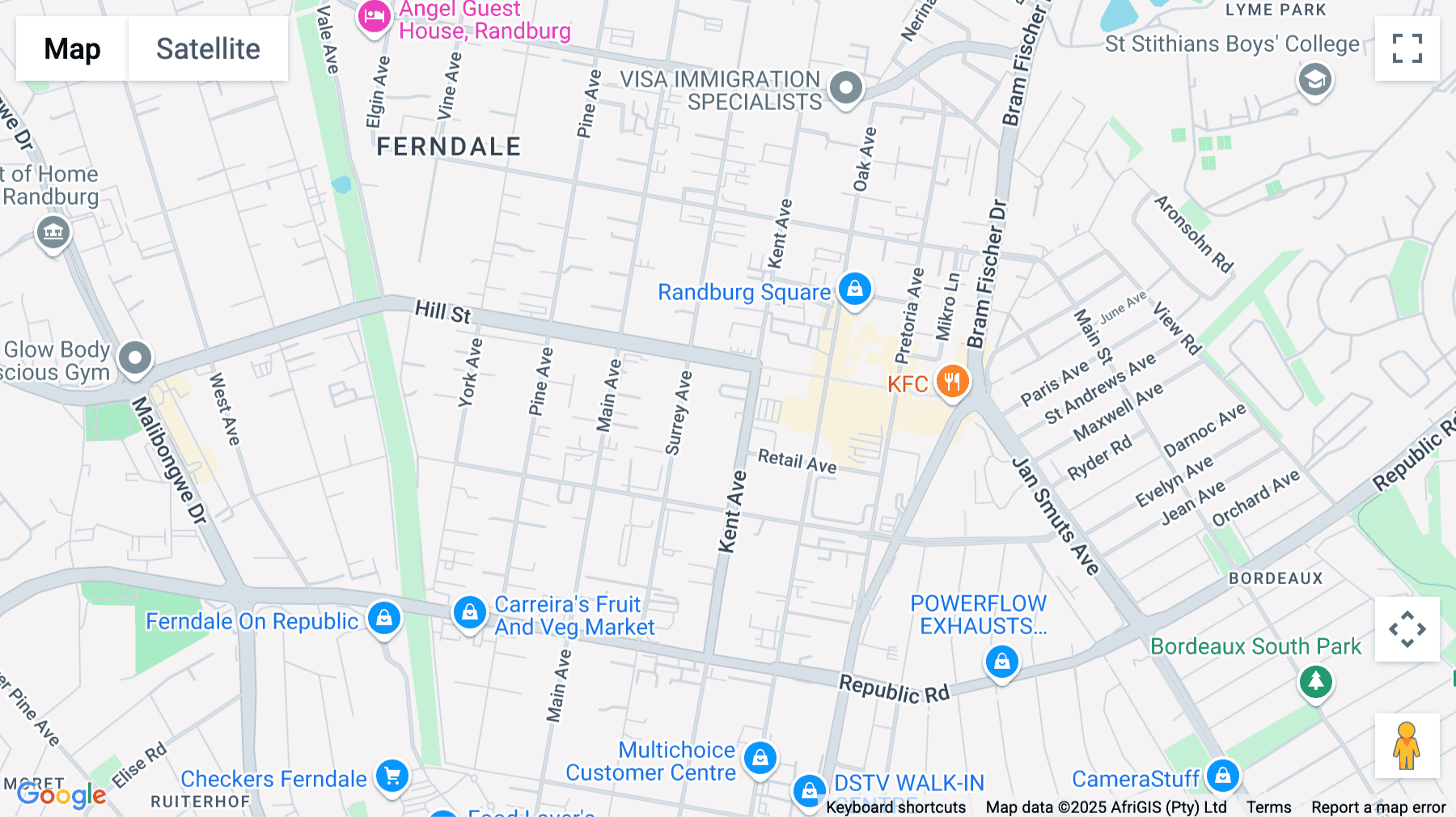 Click for interative map of 308 Kent Avenue, Randburg