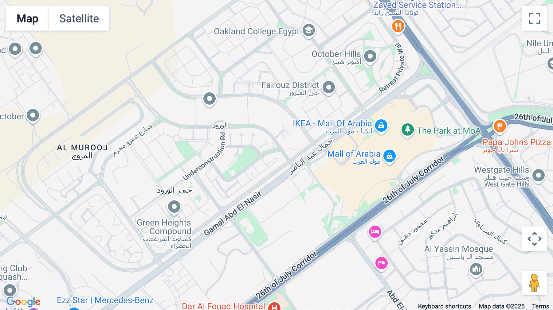 Click for interative map of Kazan Mall, First 6th of October, Cairo