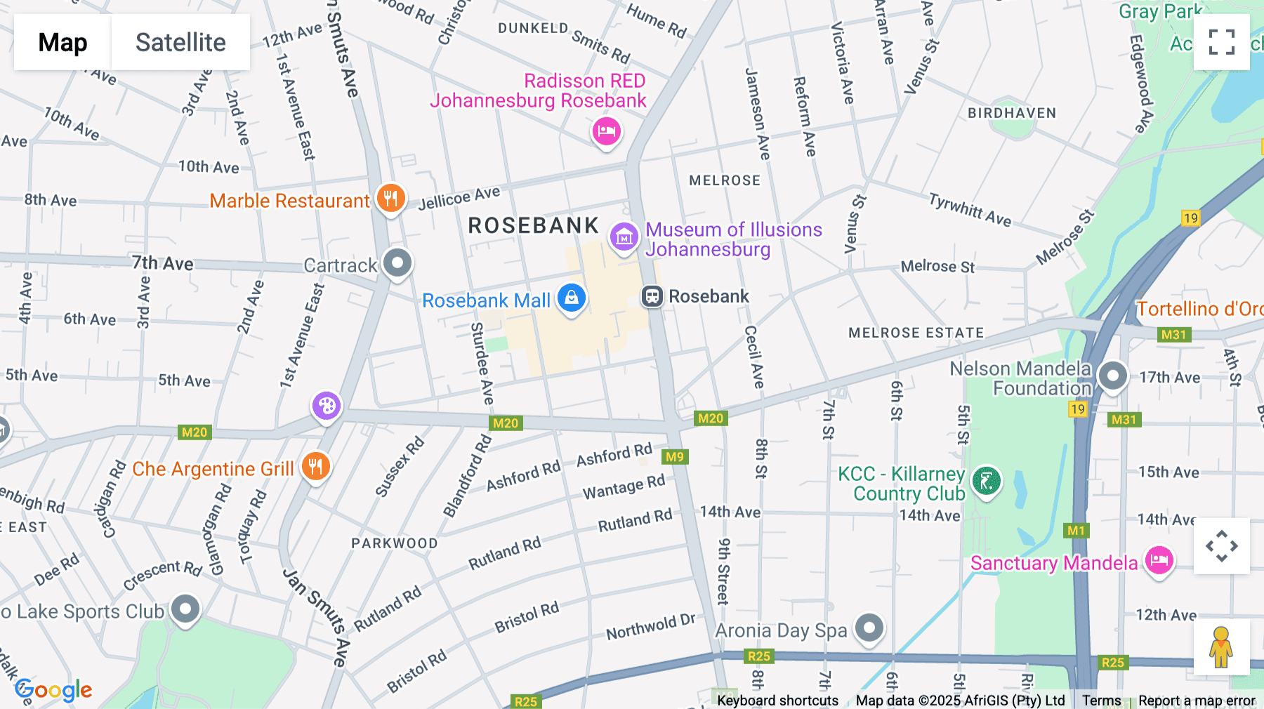 Click for interative map of Rosebank, 33 Baker Street, Johannesburg
