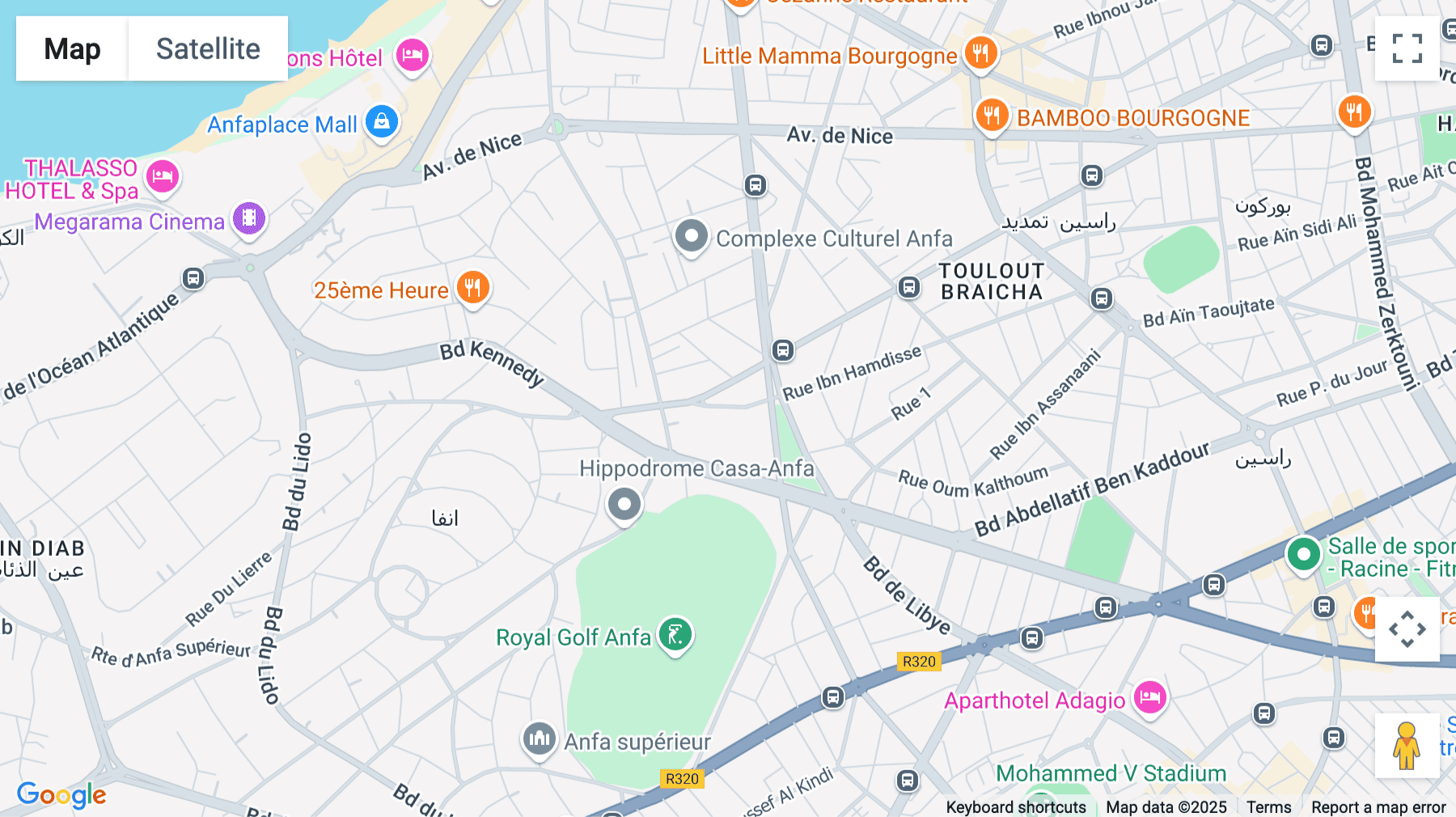 Click for interative map of Rue Ibn Hamdis, Casablanca