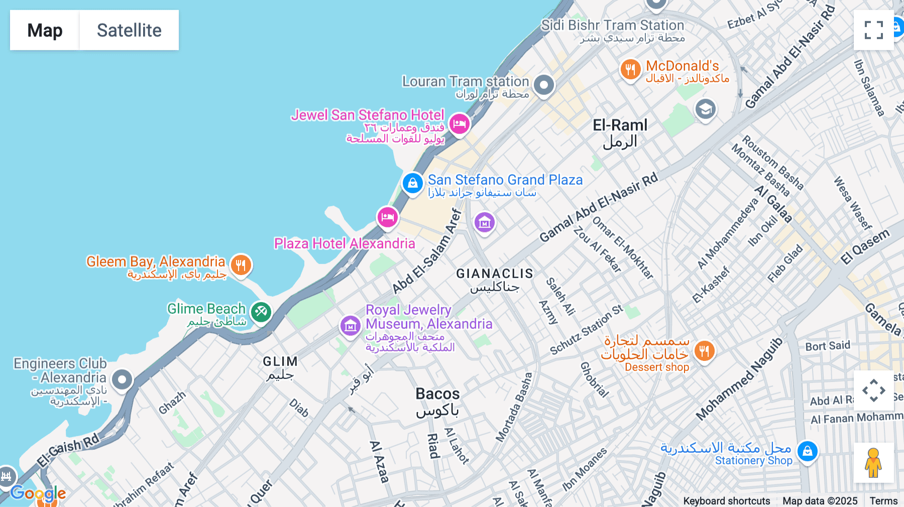 Click for interative map of 161 Abdel Salam Aref Street, San Stefano, Alexandria