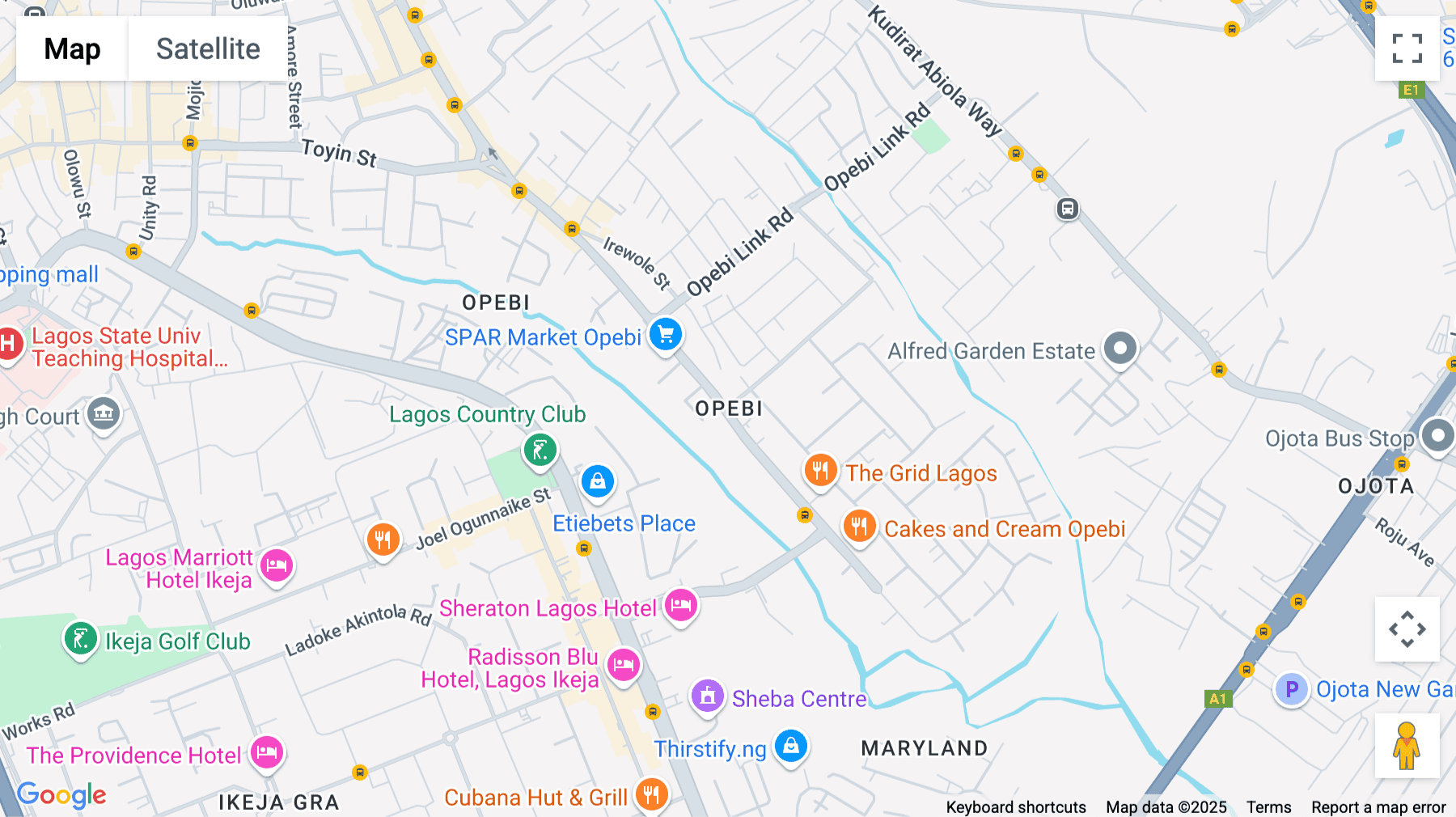 Click for interative map of Opebi, Ikeja, Lagos