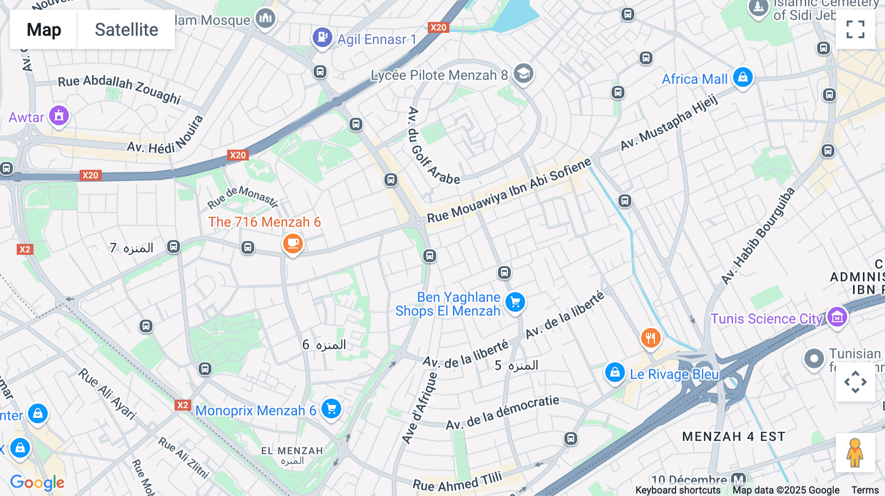Click for interative map of Rue Ibn Hilel, Menzah 5, Tunis