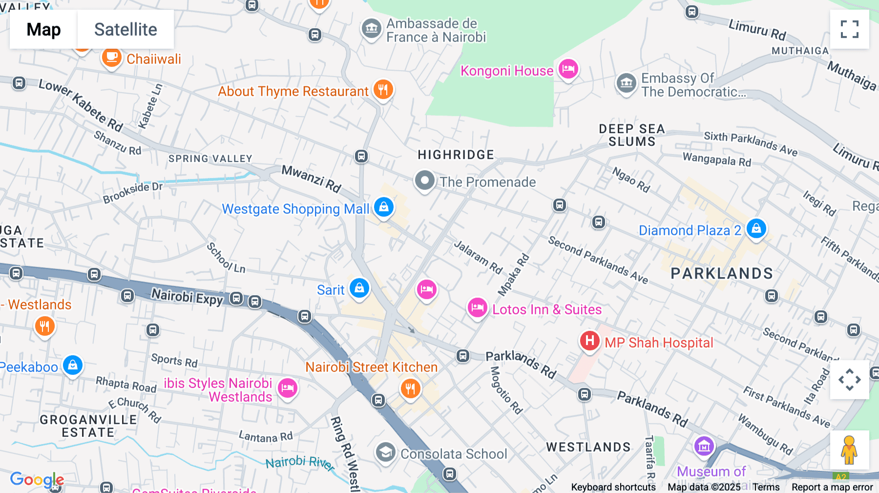 Click for interative map of P.O. Box 60070-00200, Westlands, Nairobi