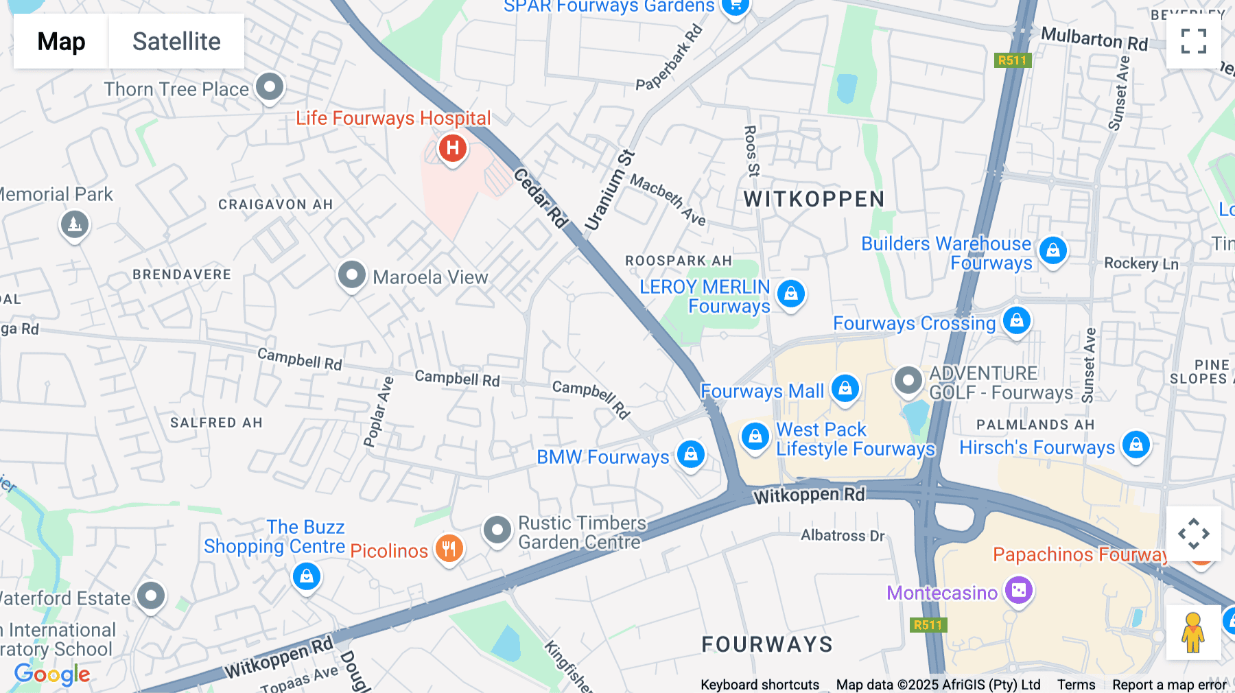 Click for interative map of 2nd Floor Cedar Square Shopping Centre, Cnr Willow Ave & Cedar Road, Fourways