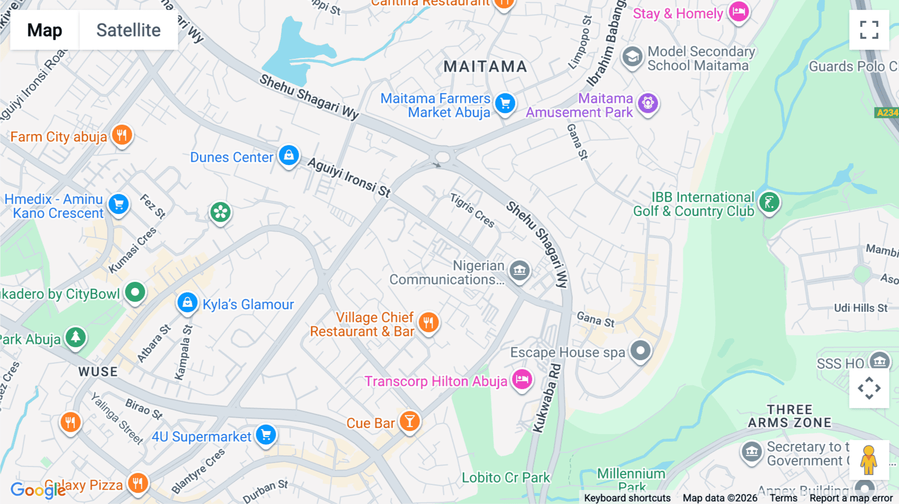 Click for interative map of 1 Zambezi Crescent Off Aguyi Ironsi Street, Maitama, Abuja