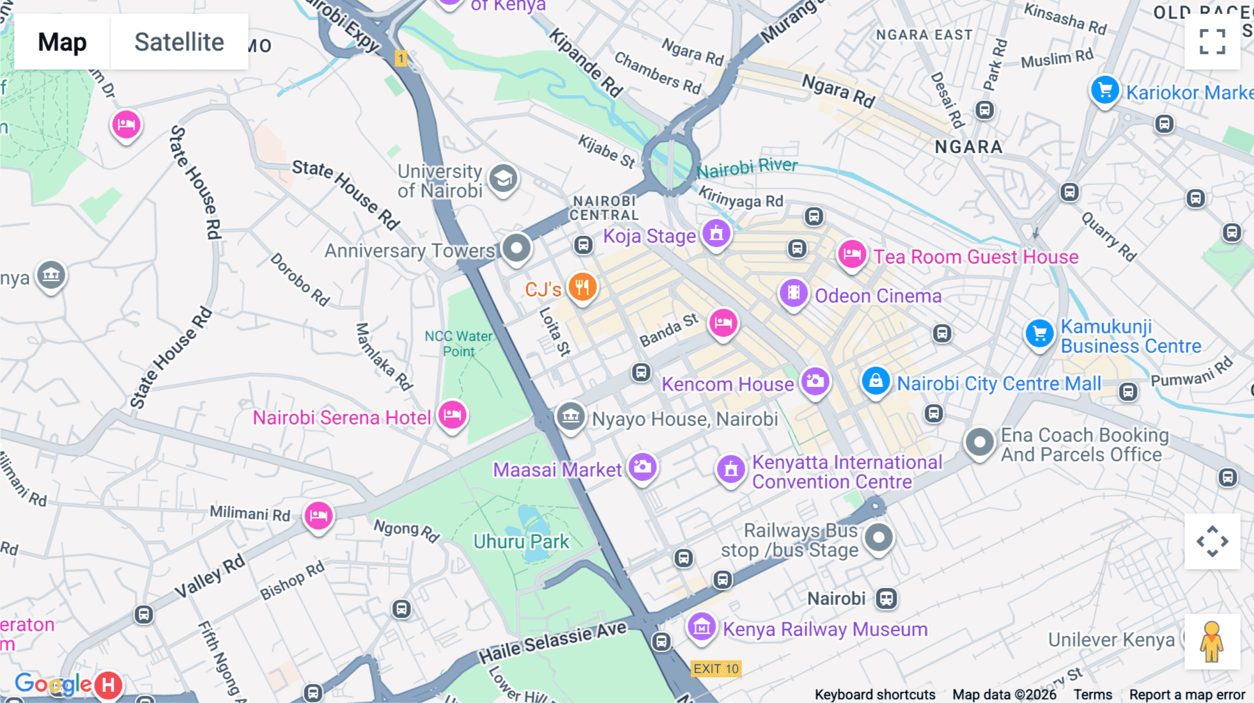 Click for interative map of Kenyatta Avenue, I&M Tower, 15-17th Floors, Nairobi
