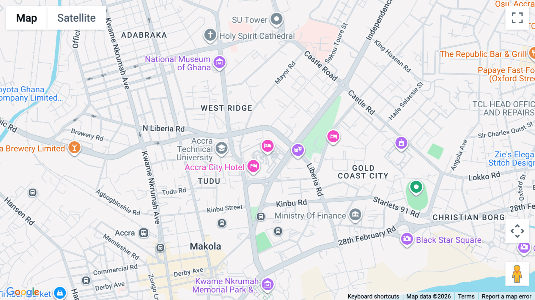 Click for interative map of Presidential Floor, Mövenpick Ambassador Hotel Accra, Independence Avenue, Ridge, Accra