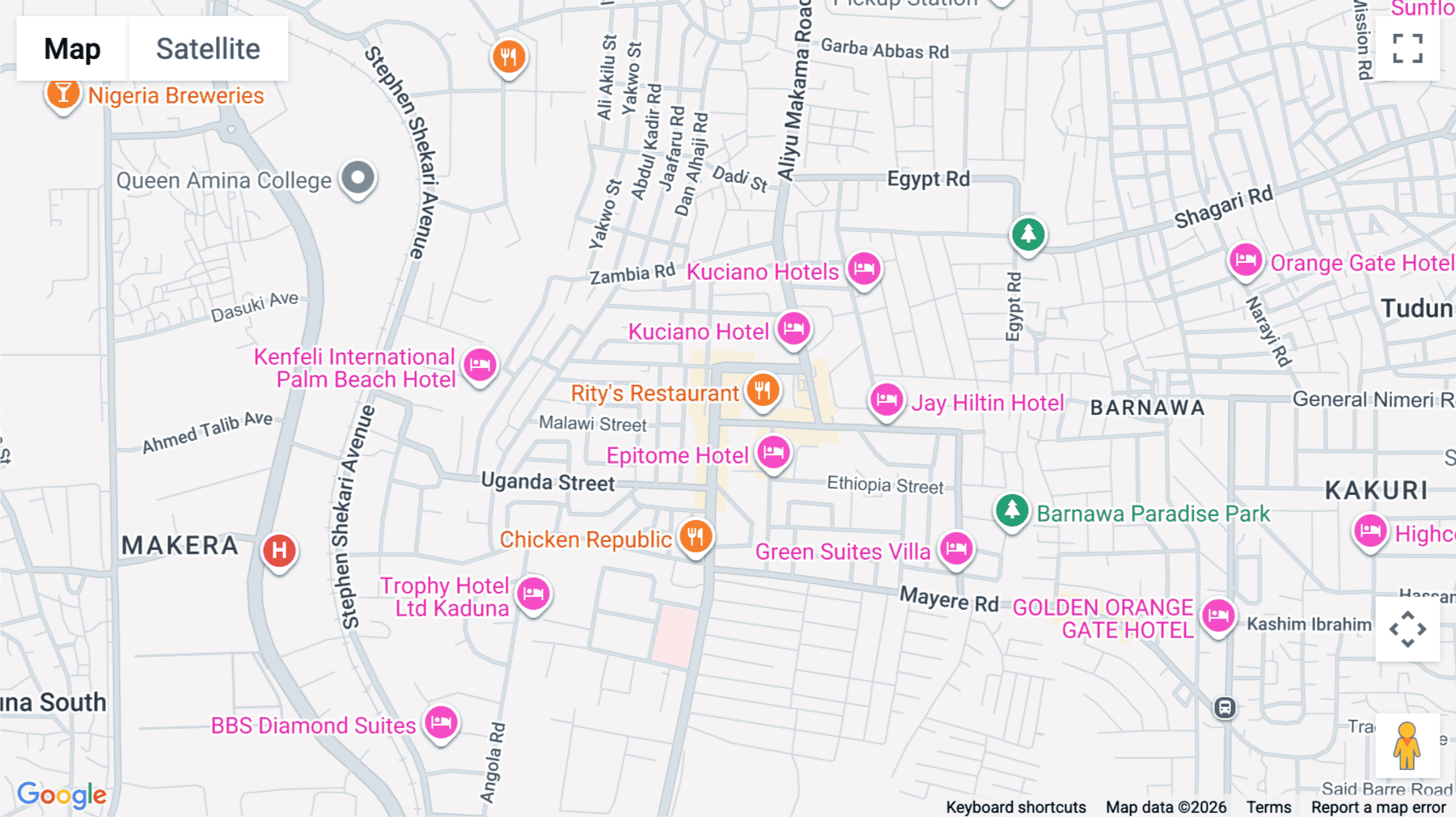 Click for interative map of Uptown Mall, Zaire Road, Kaduna