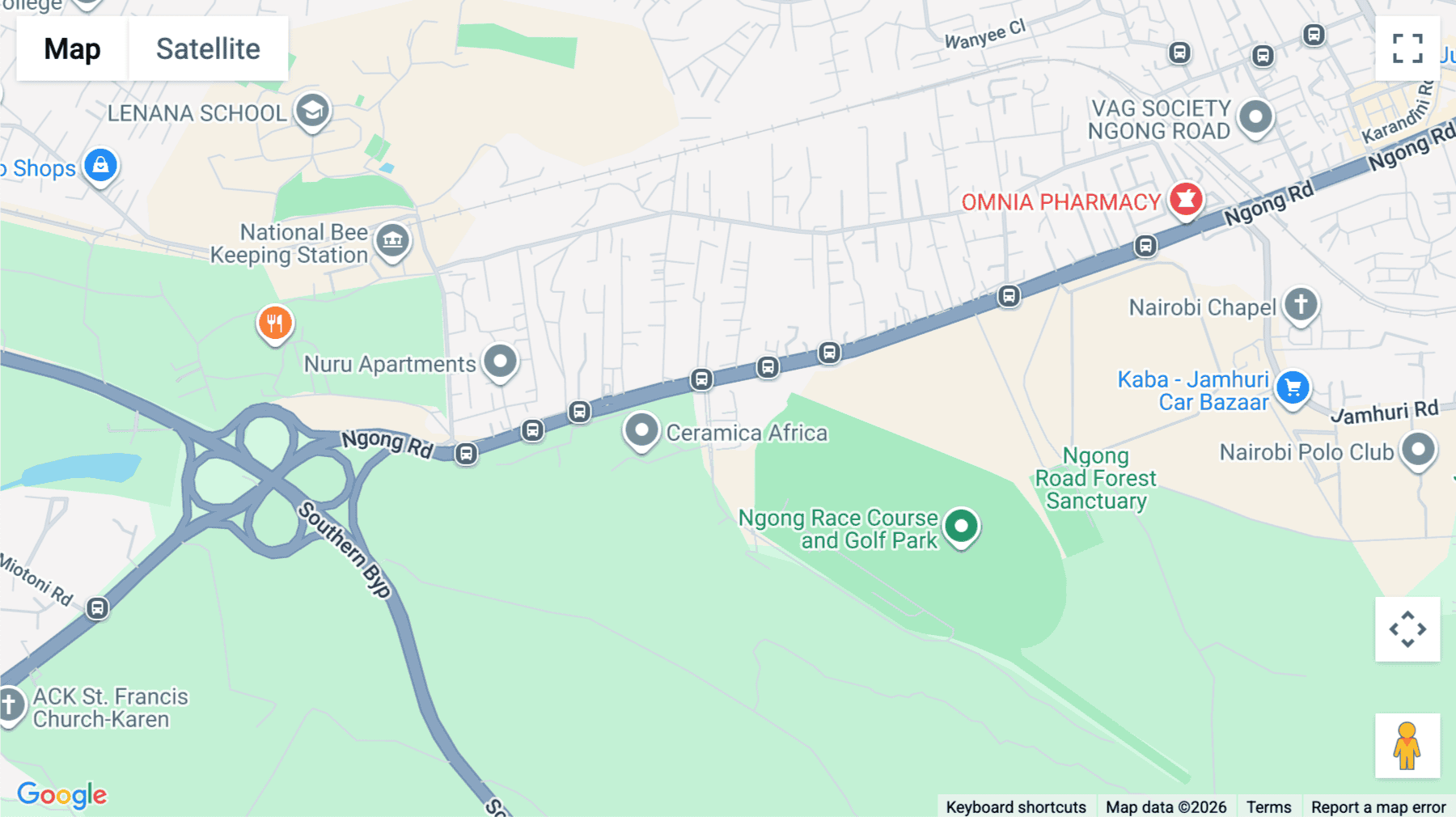 Click for interative map of Nairobi Business Park, Karen Ngong Road, (opposite Race Course), Nairobi