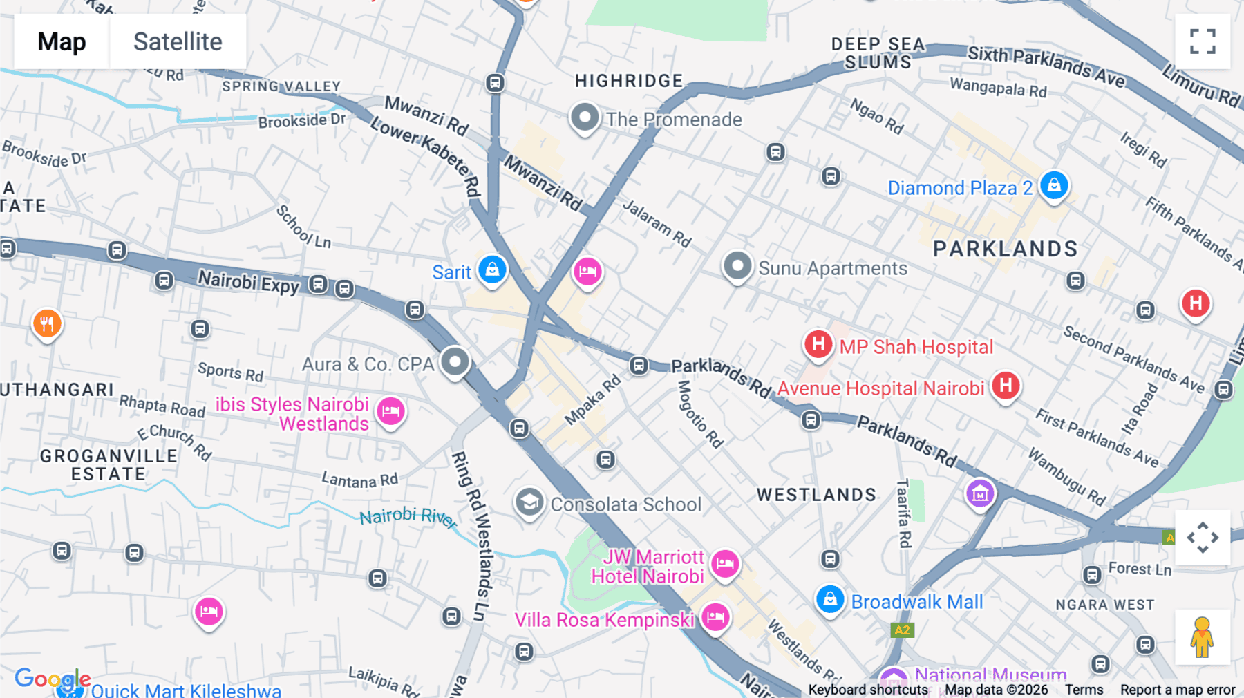 Click for interative map of 9 Parklands Rd, Westlands, Victoria Plaza, 1st-8th floor, Nairobi