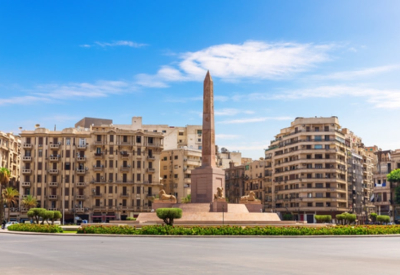 Ramses II obelisk and Tahrir Square