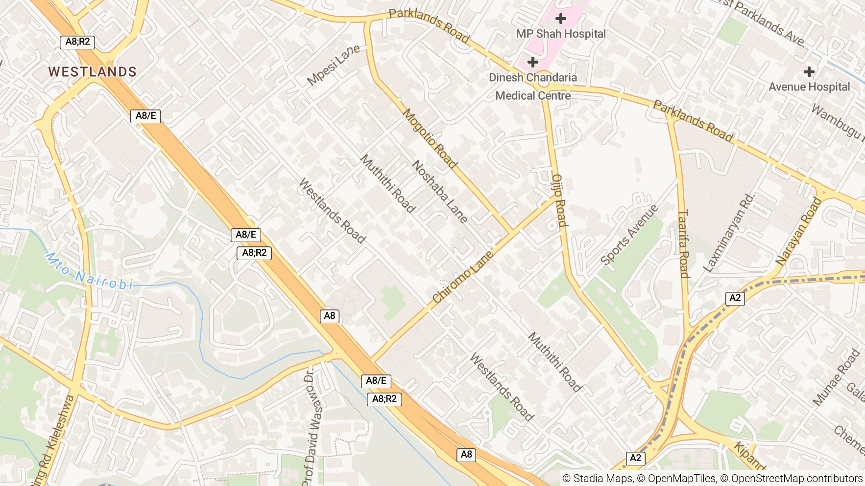 Map showing office location at 12th & 13th Floor, Westpark Towers, Mpesi Lane, off Muthithi Road, Westlands, Nairobi, Kenya