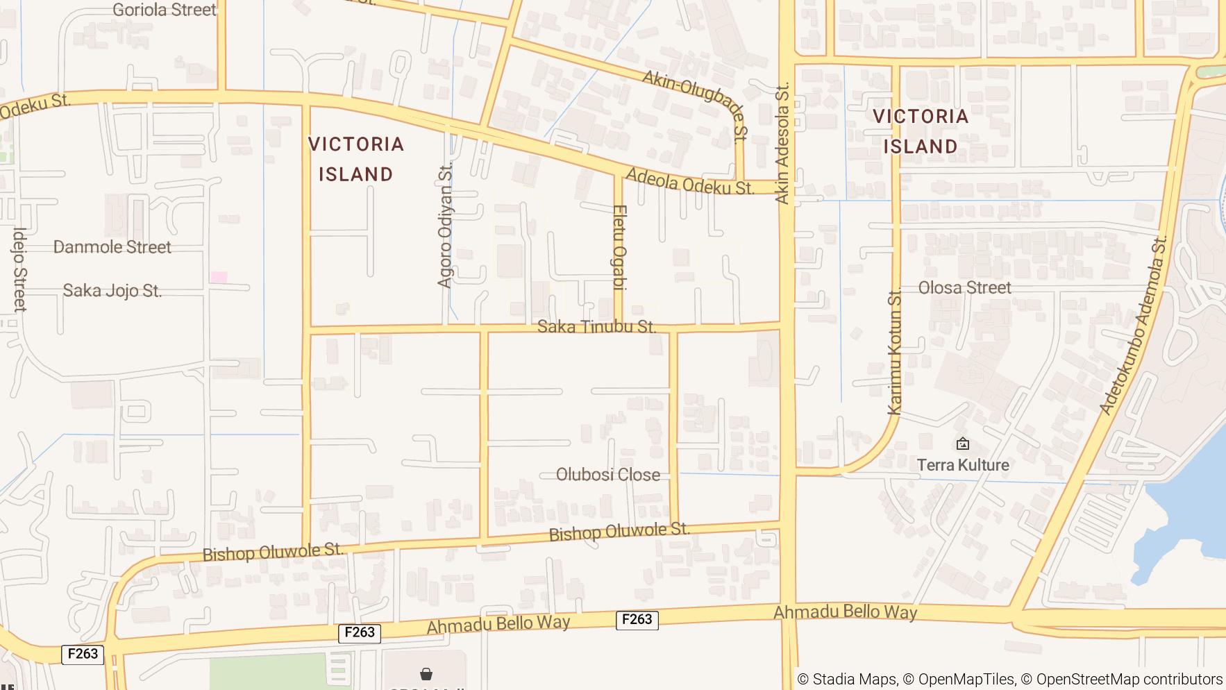 Map showing office location at 42, Saka Tinubu Street, Lagos, Nigeria