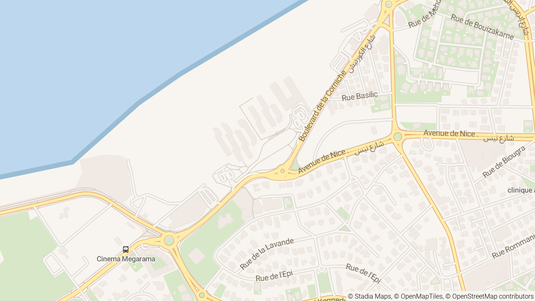 Map showing office location at Anfa Place, La corniche, Casablanca, Morocco