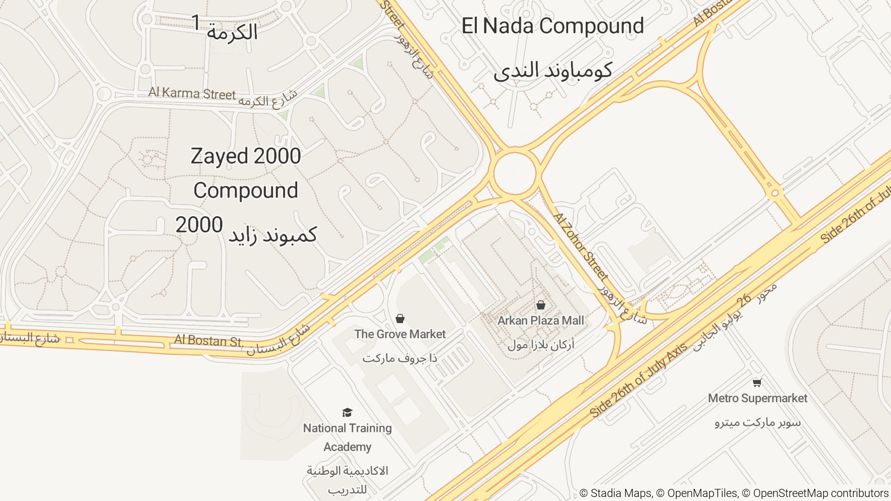 Map showing office location at Arkan Plaza Building 4, Plot 31, El Sheikh Zayed, Cairo, Egypt