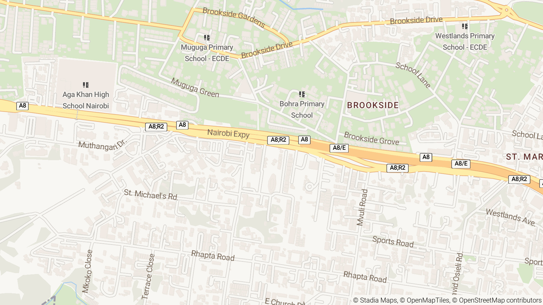 Map showing office location at Sanlam Tower, Waiyaki Way, Westlands, Nairobi, Kenya