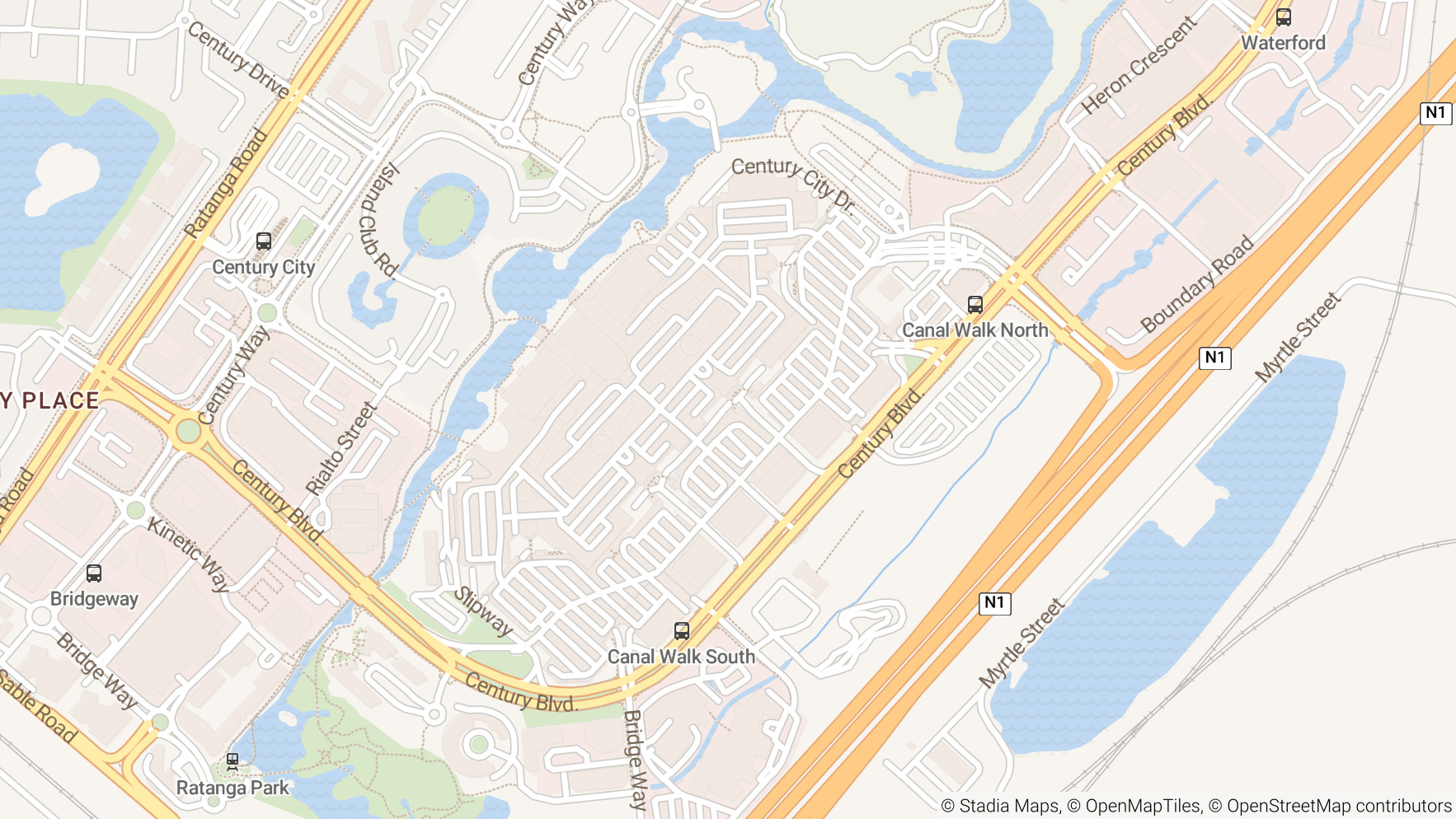 Map showing office location at The Colosseum, First Floor, Century Way, Century City, Cape Town, Cape Town, South Africa