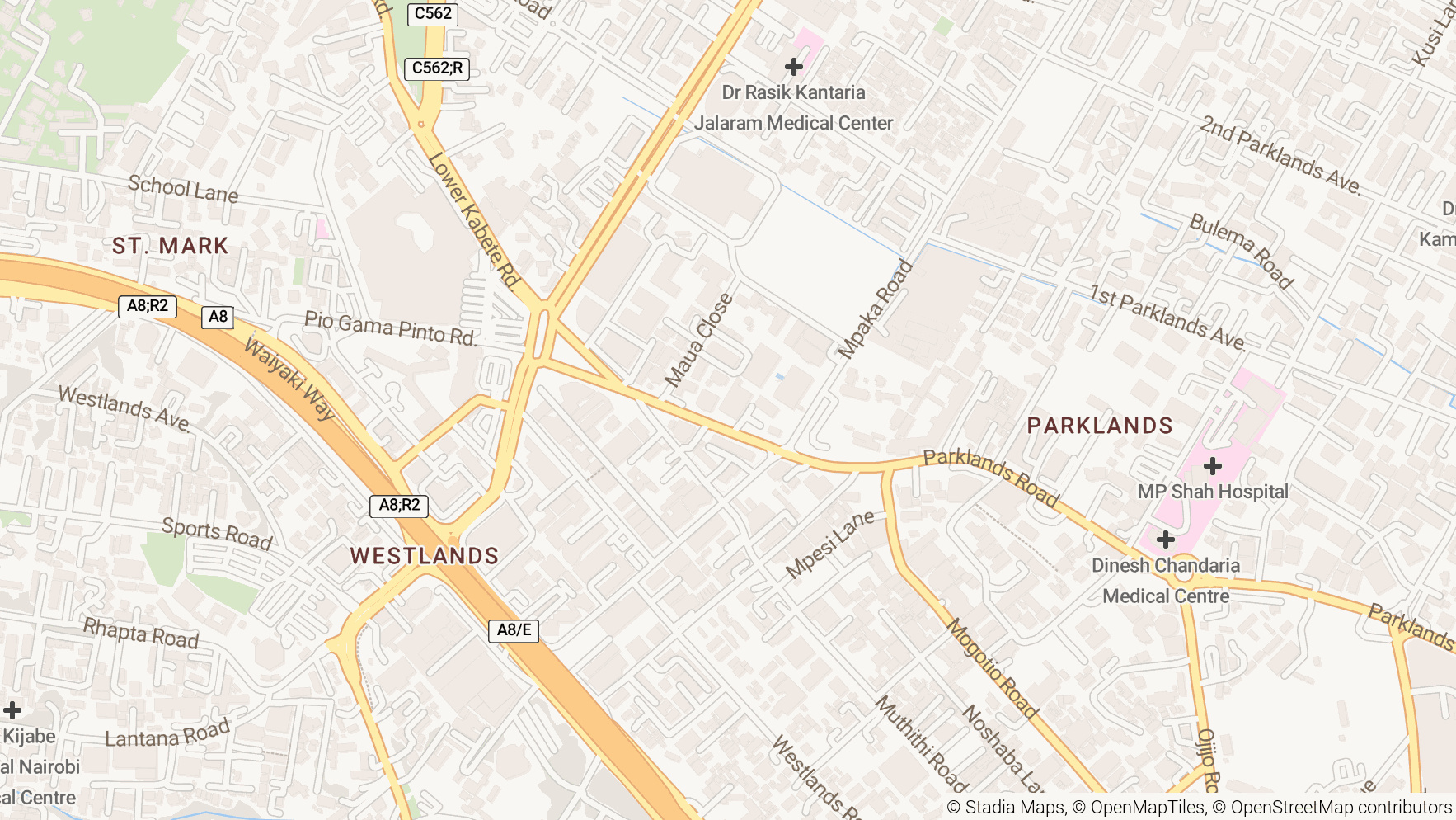 Map showing office location at Victoria Plaza, Parklands Road, Westlands, Nairobi, Kenya