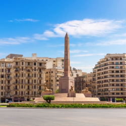 Ramses II obelisk and Tahrir Square