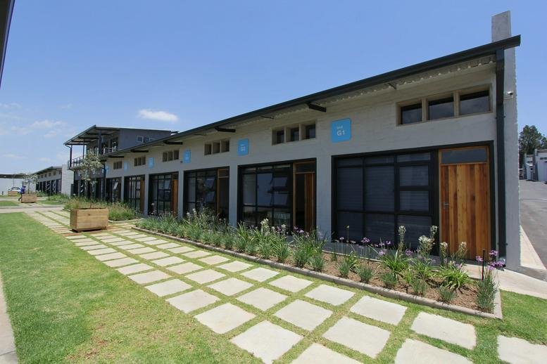 Exterior facade of the modern business park at Brand Road & Swart Drive.