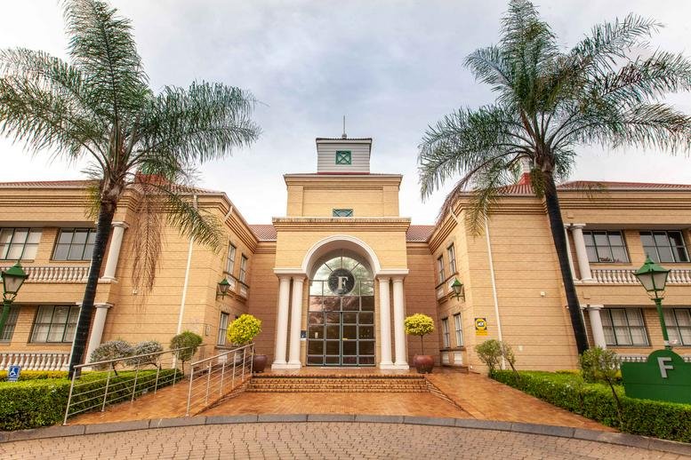 Exterior view of the classic architecture at Saint Andrews Office Park, Meadowbrook Lane, Sandton, South Africa.