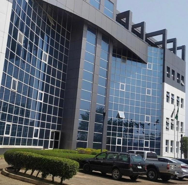 Exterior view of the glass-facade 36 Sokode Crescent, 3rd Floor Wuse zone 5, Abuja.